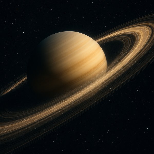 Luminous Ringed Gas Giant — Close-Up