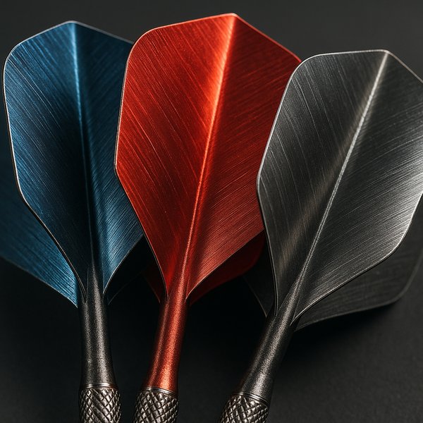 Macro Close-Up of Metallic Dart Flights