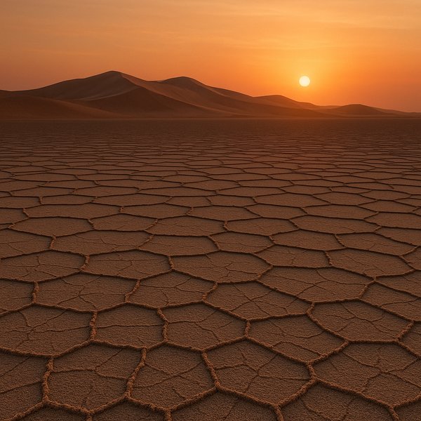 Maranjab Saltplain at Sunset