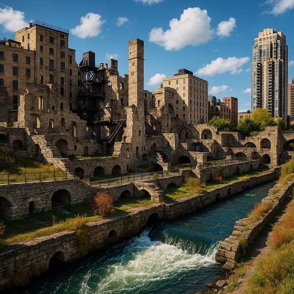 Mill Ruins Along the River at Mill Ruins Park