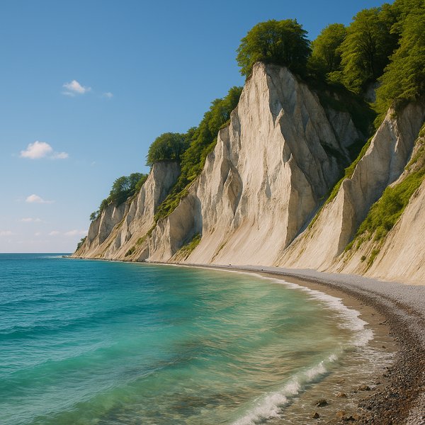Møns Klint Chalk Cliffs at Noon