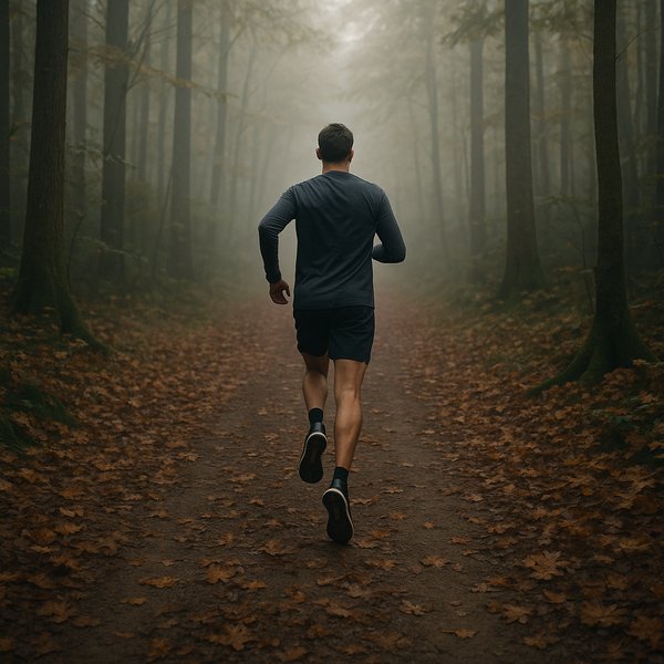 Morning Run Through the Misty Woods
