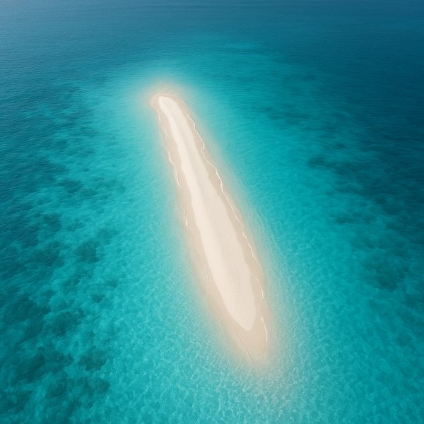 Narrow Maldives Sandbank in Turquoise Sea