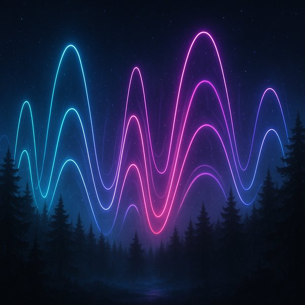 Neon Signals Over the Midnight Wood