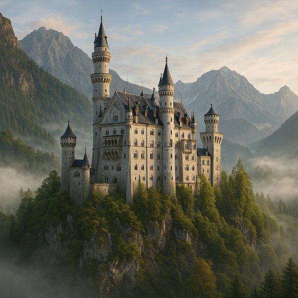Neuschwanstein at Dawn — Fairytale Castle on Alpine Cliffs