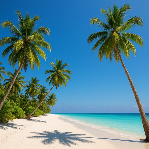 Noon at a Maldives Palm Beach