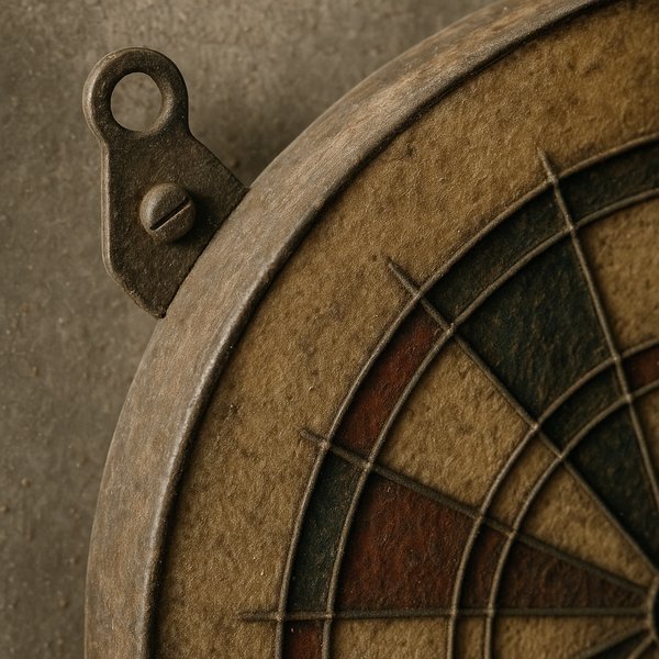 Patina and Flight: Dartboard Edge Close-Up