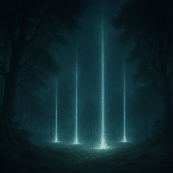 Pillars of Light in the Midnight Clearing