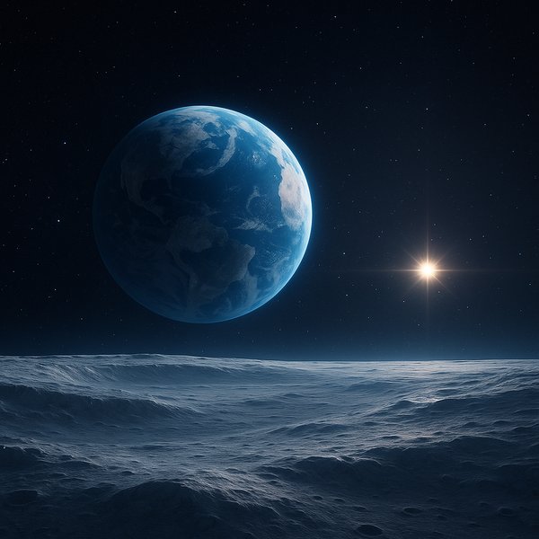 Planetrise Over an Icy Horizon