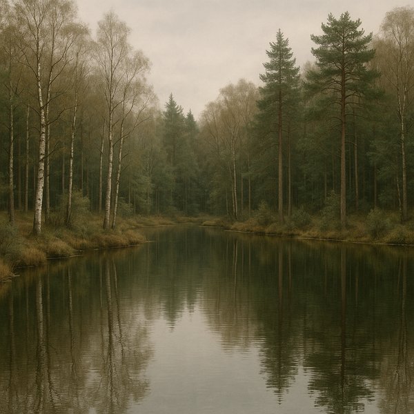 Quiet Danish Woodland Lake
