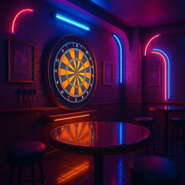 Retro Neon Darts Room