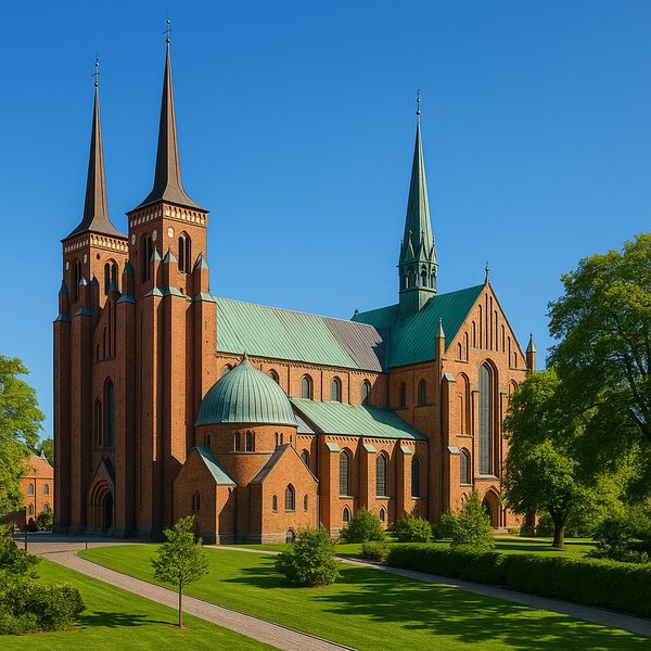 Roskilde Cathedral in Red Brick and Copper