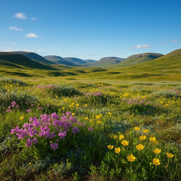 Summer Bloom on the Arctic Tundra