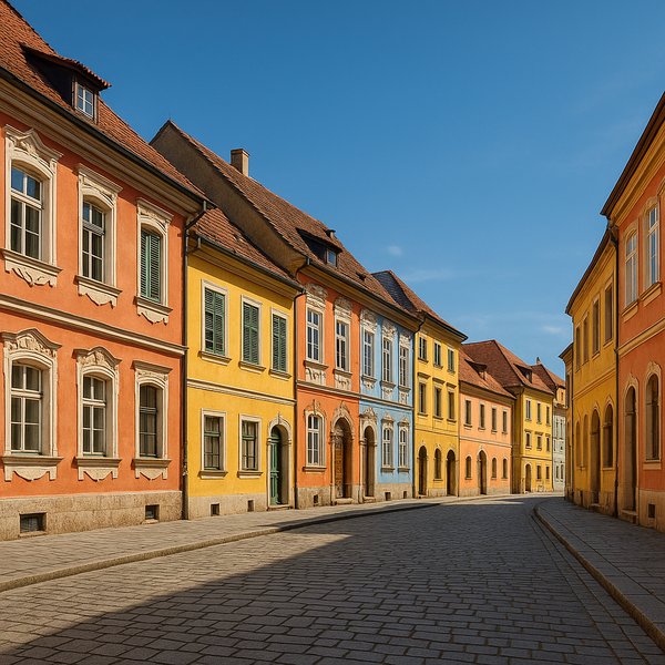 Sunlit European Old Town Street
