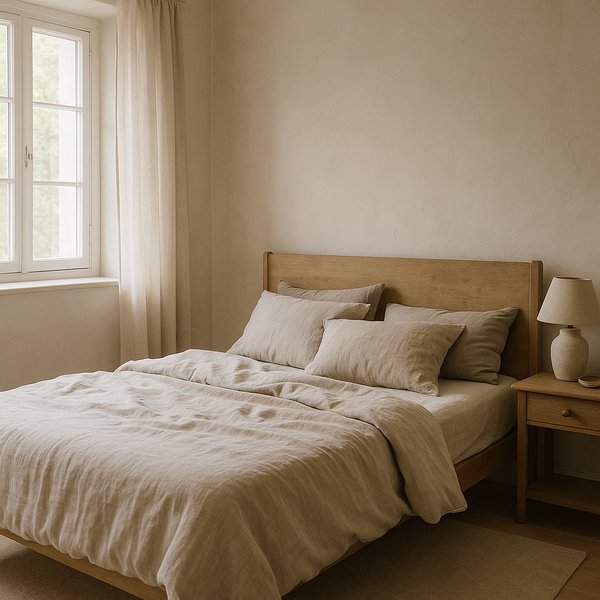 Sunlit Linen Bedroom — Cozy & Relaxing