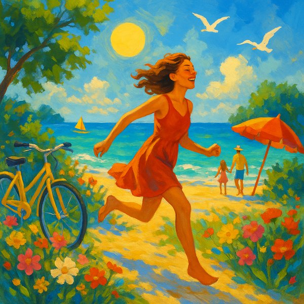 Sunlit Run to the Shore