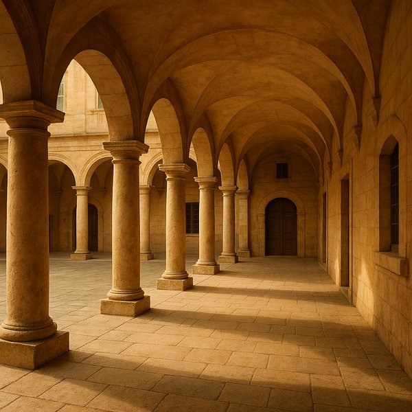 Sunlit Sandstone Cloister