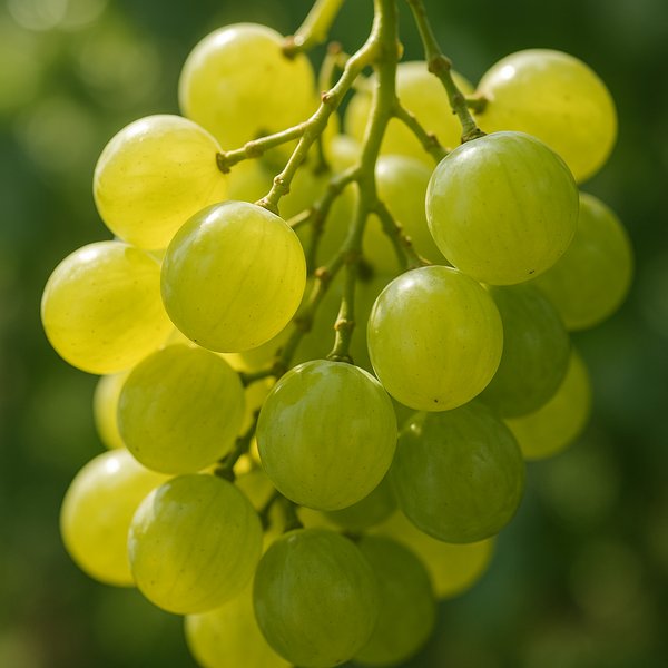 Translucent Green Grapes Bunch — Ultra-Fresh Close-Up