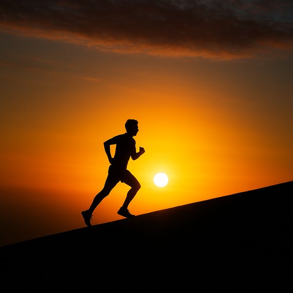 Uphill Runner at Sunrise