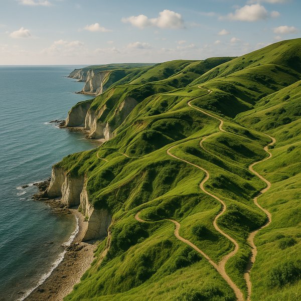 Winding Tracks Along the Danish Cliffs