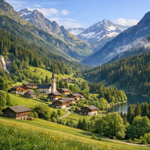 Alpine Valley Village at Dawn