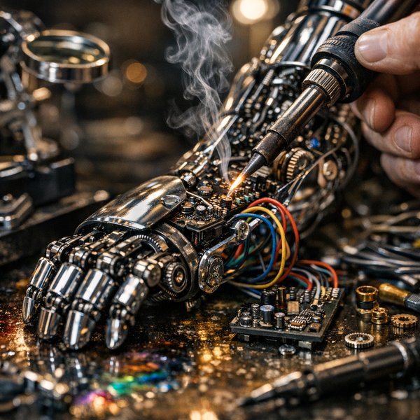 Maestro Mecânico: Reparo do Braço Robótico (Macro)