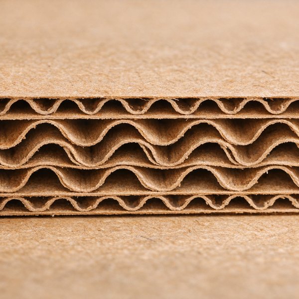 Section transversale du carton ondulé — Structure ondulée (Macro)