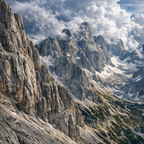 Dachstein Limestone Peaks in Dramatic Cloudlight