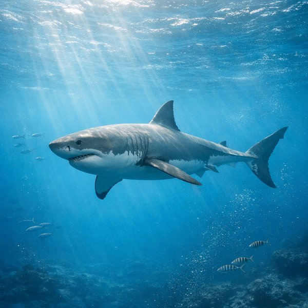 Gentle Giant: Great White in Blue Light