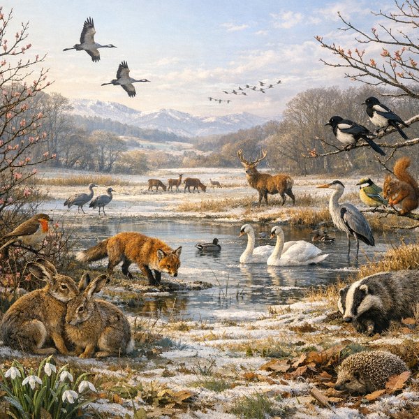 Late Winter Thaw — A Valentine's Day Wildlife Commons