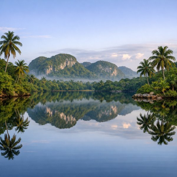 Mirror Calm: Cuban Lagoon at Dawn