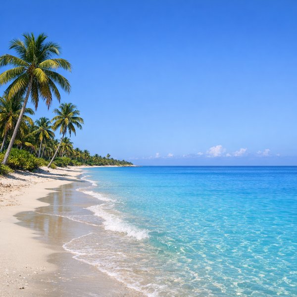 Palm‑Lined Cuban Coast at Midday