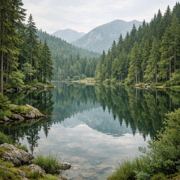 Still Waters of an Austrian Forest Lake