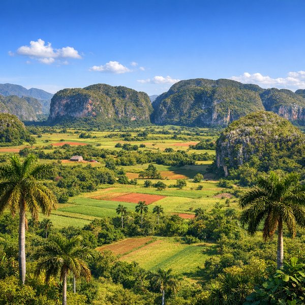 Sunlit Mogotes of Viñales Valley
