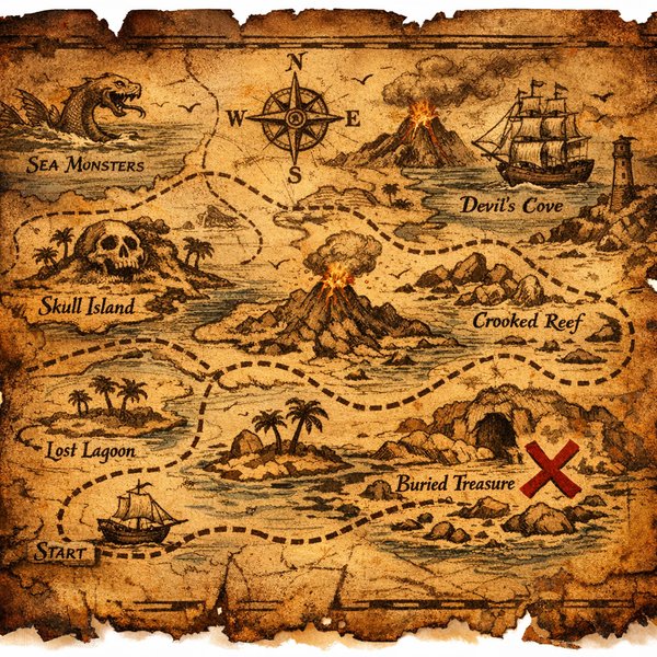 The Lost Pirate's Map — X Marks the Buried Treasure