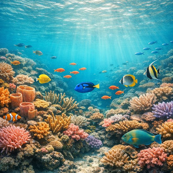 Turquoise Reef: Calm Underwater Panorama