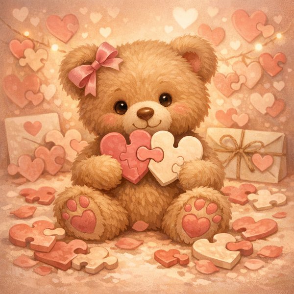 จิ๊กซอว์ตุ๊กตาหมีกับหัวใจ (วาเลนไทน์)