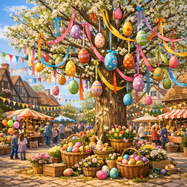 Easter Tree in the Village Spring Market