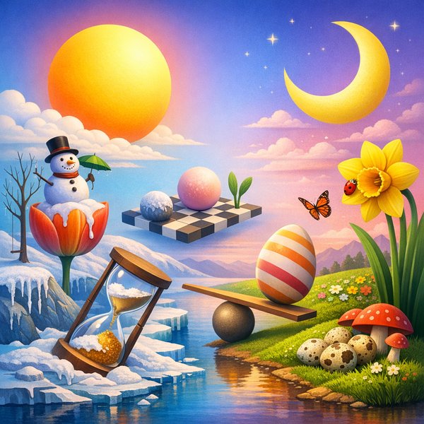 Tagundnachtgleiche-Träumerei: Sonne, Mond und schmelzende Stunden