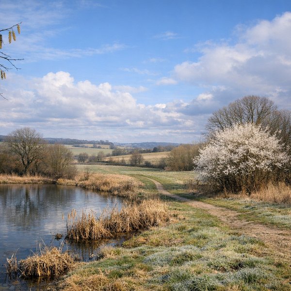 Märzmorgen am Blütenteich