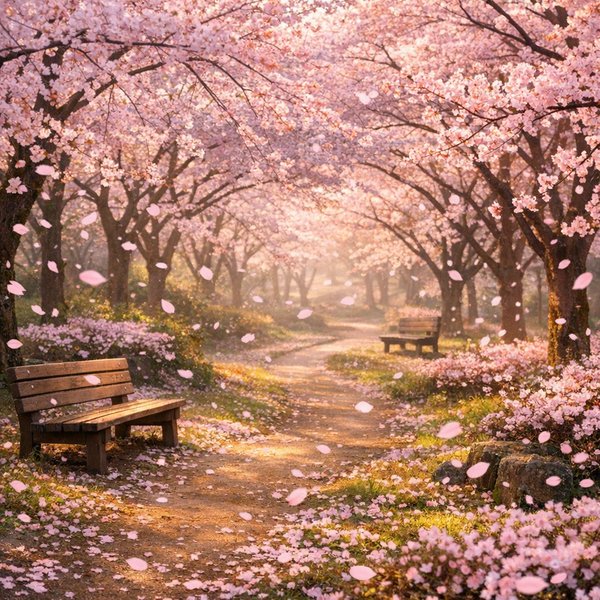 Morning Under the Cherry Blossoms