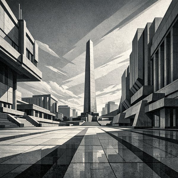 Obelisk Plaza — Monochrome Perspective — 400