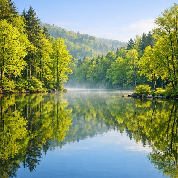 Spring Morning on the Mirror Lake