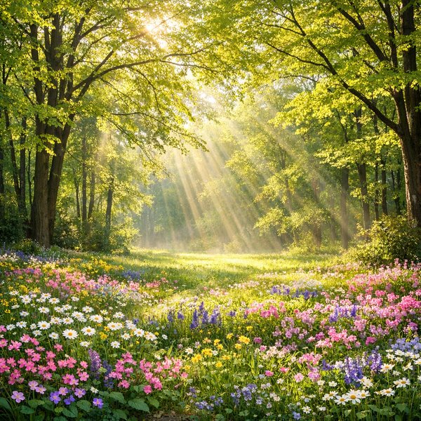 Sunlit Spring Clearing