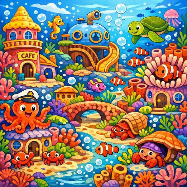 Underwater Coral City — Busy Ocean Friends