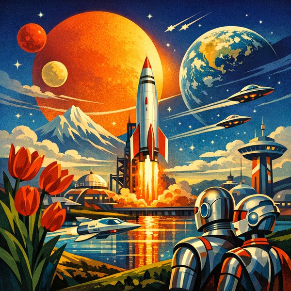 May 14th Launch — Retro‑Futurist Vista