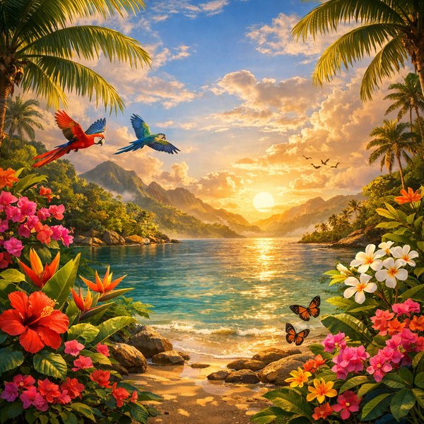 May Sunset in a Tropical Haven