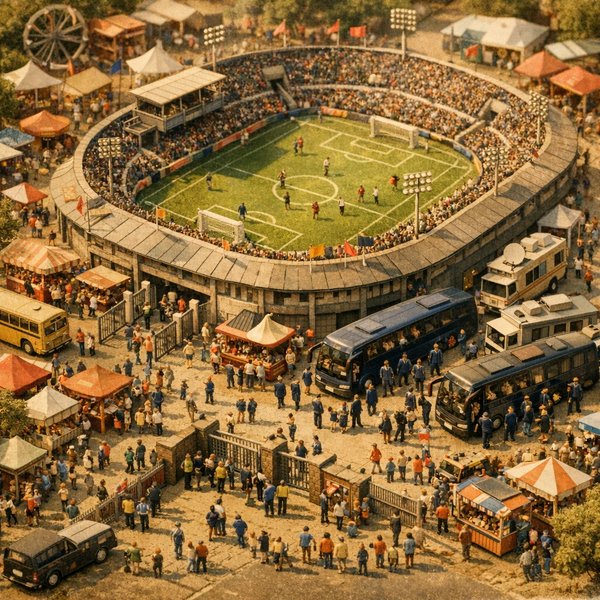 Vintage Isometric Football Stadium Village