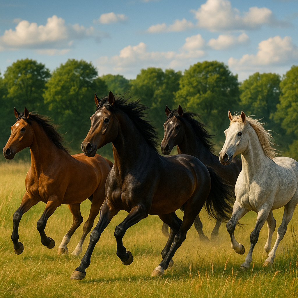 Graceful Horses Galloping