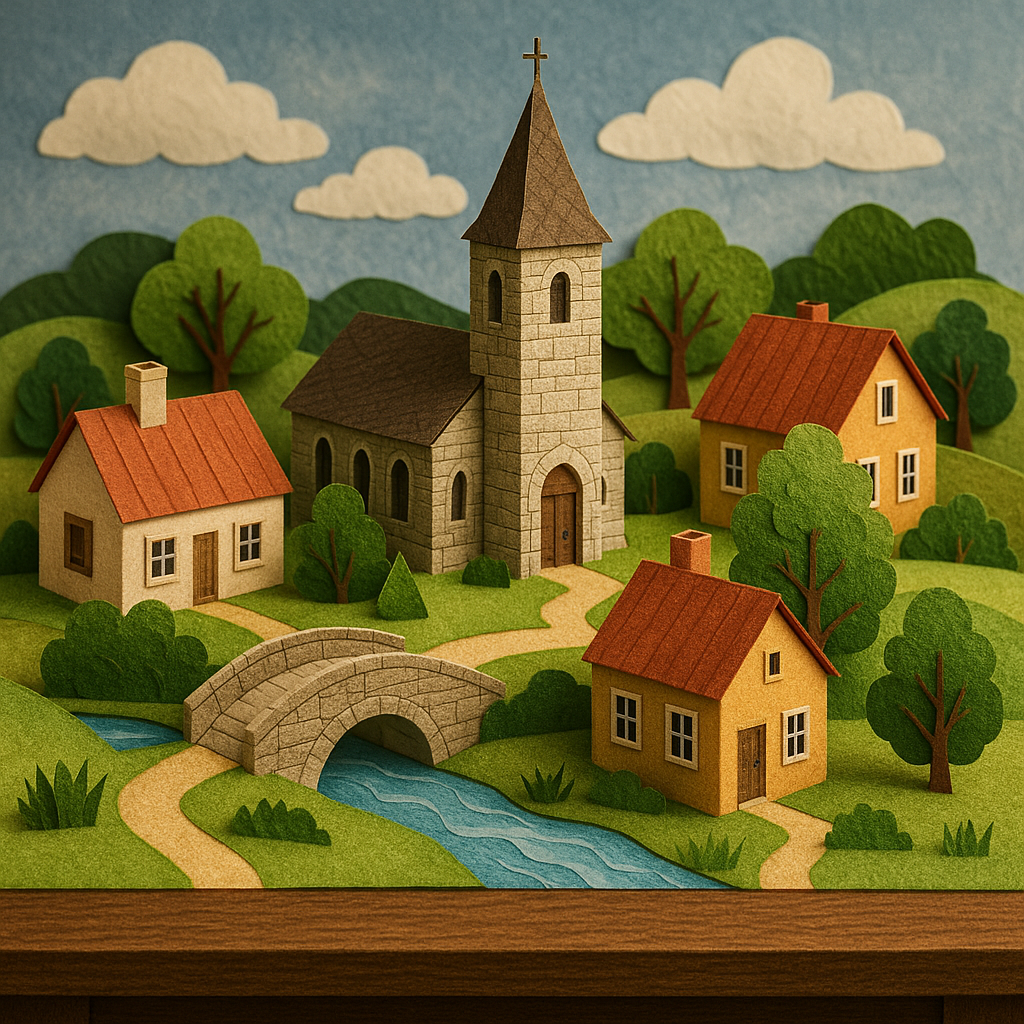 Charming Paper Village Diorama